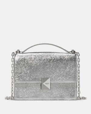 Kate Spade Deco Crinkle Metallic Chain Shoulder Bag - Grey