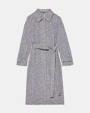 Kate Spade Modern Feathers Belted Trench Coat - Grey