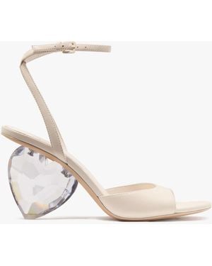 Kate Spade Heart Heel Sandals - White