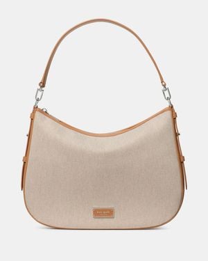 Kate Spade Liv Canvas Large Hobo Bag - Natural