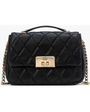 Kate Spade Carey Umhängetasche Mit Umschlag Und Steppmuster, Klein - Schwarz