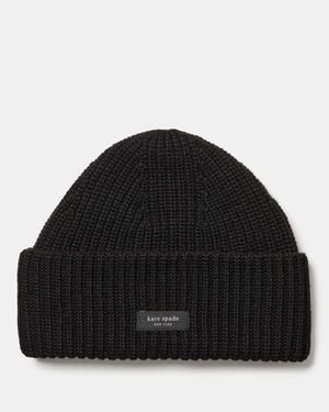 Kate Spade Sam Label Beanie - Black