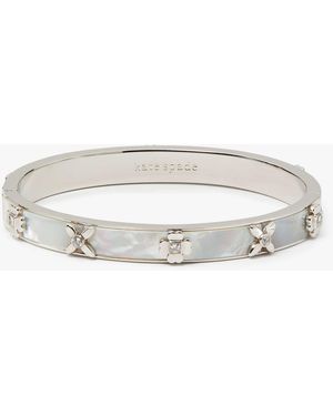 Kate Spade Kate Spade Heritage Bloom Hinged Bangle Bracelet - White