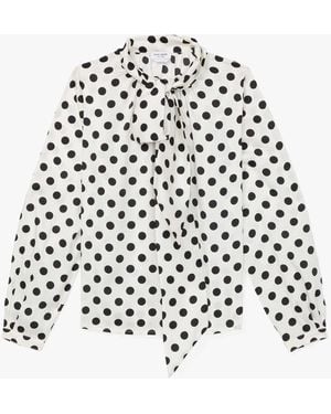 Kate Spade Breezy Dot Tie-neck Shirt - White