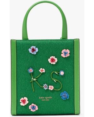Kate Spade Manhattan Floral Appliqué Chenille Mini Tote - Green