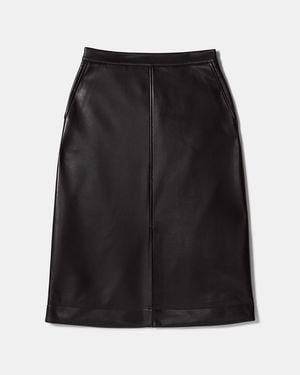 Kate Spade Kate Spade Faux Nappa Midi Skirt - Black