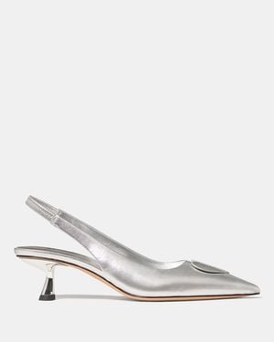 Kate Spade Lover Metallic Slingback Kitten Heel - White