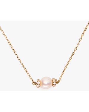 Kate Spade Kate Spade Fine Meant To Be Pearl & Diamond Pendant - Metallic