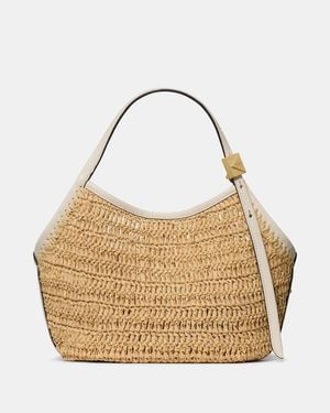 Kate Spade Deco Straw Small Tulip Tote Bag - Metallic
