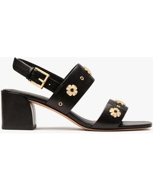 Kate Spade Spade Flower Stud Block Heels - Black
