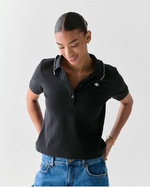 Kate Spade Ruffle Logo Poloshirt - Schwarz