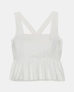 Kate Spade Cross-Back Peplum Top - White
