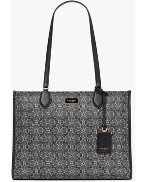 Kate Spade Spade Flower Coated Canvas Large Market Tote - Grey