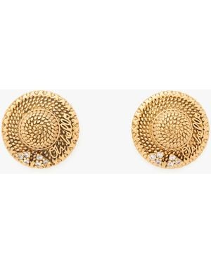 Kate Spade Out Of Office Straw Hat Studs - Metallic
