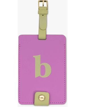 Kate Spade Monogrammed Blush Luggage Tag - Purple