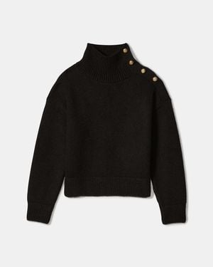 Kate Spade Turtleneck With Bauble Buttons - Black