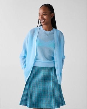 Kate Spade Sheer Knit Cardigan - Blue