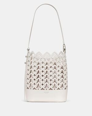 Kate Spade Halo Woven Bucket Bag - White