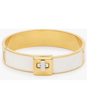 Kate Spade Outlet Phoebe Enamel Turnlock Bangle - Metallic
