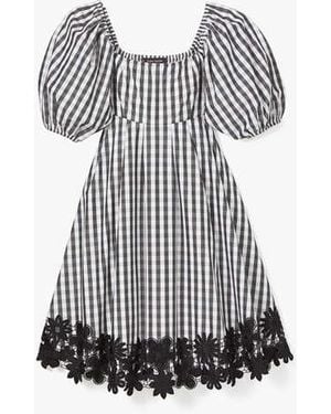 Kate Spade Spring Gingham Puff Sleeve Dress - Black