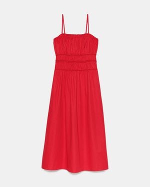 Kate Spade Outlet Smocked Strapless Midi Dress - Red