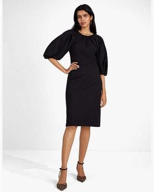 Kate Spade Ponte Pleated-Shoulder Dress - Black