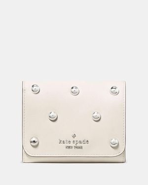 Kate Spade Outlet Studded Small L-Zip Wallet - White