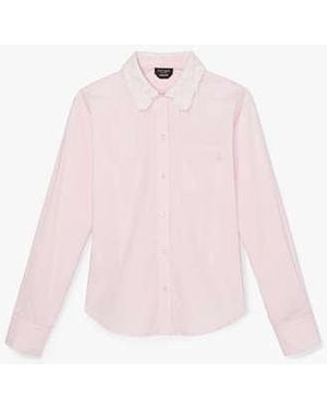 Kate Spade Daisy Lace Collar Button Up Shirt - Black