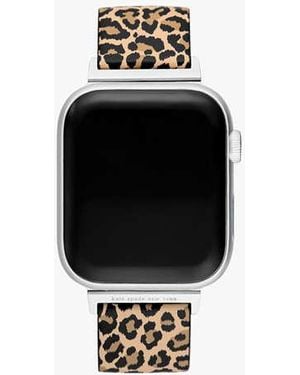 Kate Spade Reversible Leopard Leather 38-45Mm Band For Apple Watch - Black