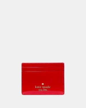Kate Spade Outlet Patent Small Slim Card Holder - Red