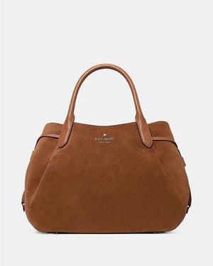 Kate Spade Dumpling Suede Large Satchel Bag - Brown