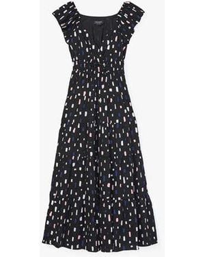 Kate Spade Painterly Strokes Flutter Sleeve Dress - Black