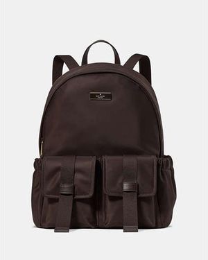 Kate Spade Leather and nylon backpack. Cinch center with magnetic flap. P 12 Kate Spade Lizzie Saffiano Leather Medium Flap Backpack  main image 4