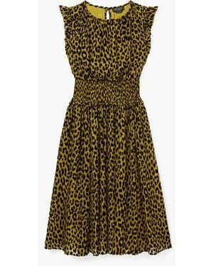 Kate Spade Modern Leopard Smocked Waist Dress - Green