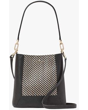 Kate Spade Lena Straw Bucket Bag - Black