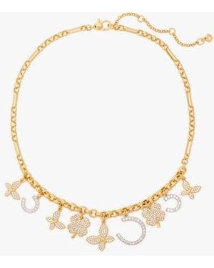 Kate Spade Lucky Charm Statement Necklace, Clear/Two Tone - Black