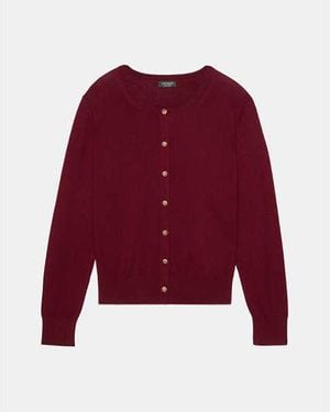Kate Spade Flower Button Lightweight Cardigan - Red