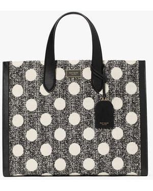 Kate Spade Manhattan Dot Tweed Large Tote - Black