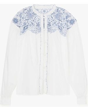 Kate Spade Outlet Floral Embroidered Blouse - White