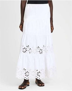 Kate Spade Daisy Eyelet Tiered Maxi Skirt - Black