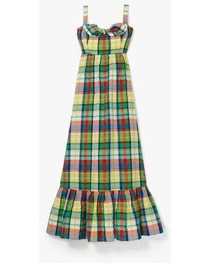 Kate Spade Coastal Plaid Bow Dress - Green