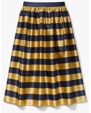 Kate Spade Awning Stripe Midi Skirt - Black