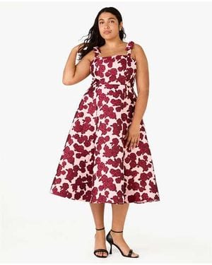 Kate Spade Rosy Florets Brocade Dress - Red