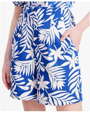 Kate Spade Tropical Foliage Tie-Waist Shorts - Blue