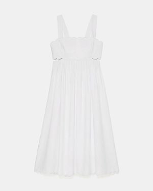 Kate Spade Outlet Scallop Open Back Midi Dress - White