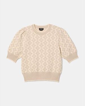 Kate Spade Flower Puff Sleeve Sweater - Black