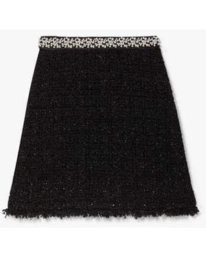 Kate Spade Embellished Tweed Skirt - Black