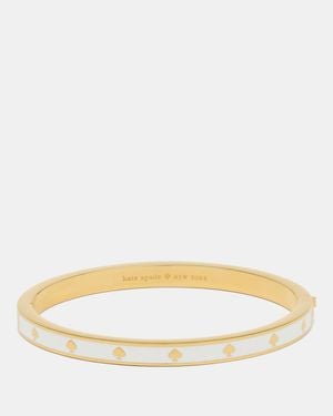 Kate Spade Outlet Spot The Spade Enamel Hinged Bangle - Metallic