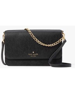 Kate Spade Madison Willow Medium Flap Convertible Crossbody Purse - Black