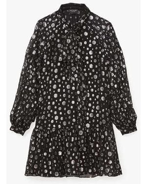 Kate Spade Space Dot Tie-Neck Dress - Black